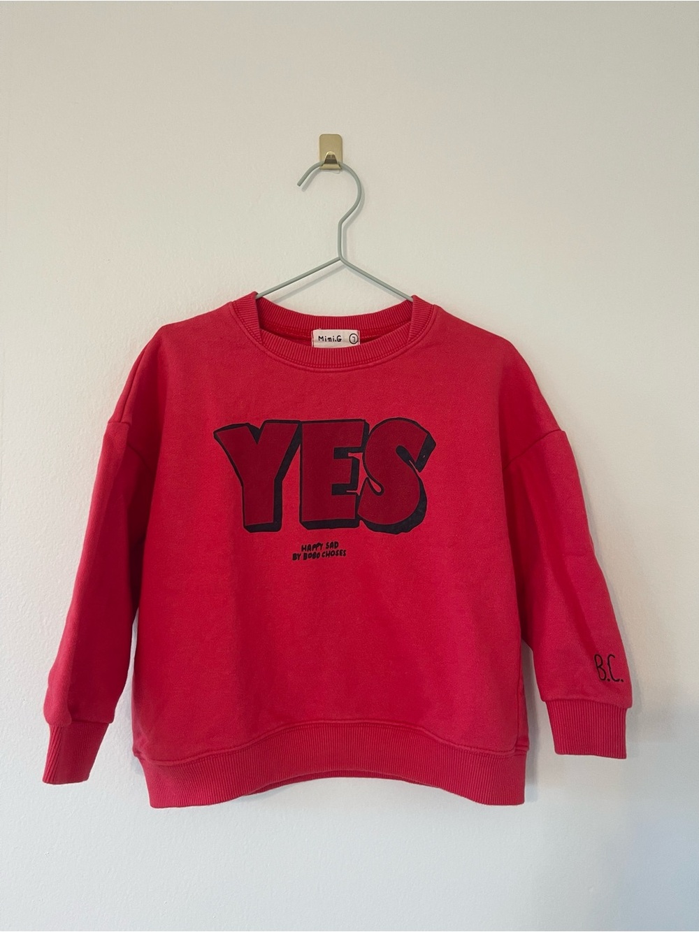 Bobo Choses YES/NO Graphic Crewneck Sweatshirt Red